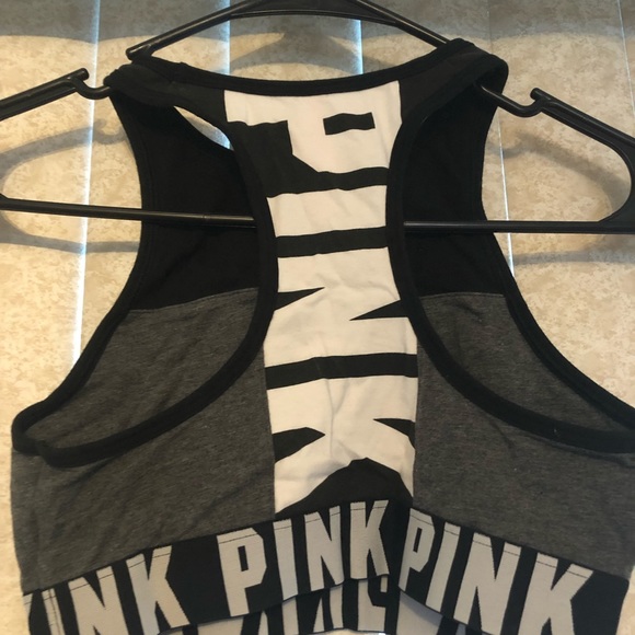 VS PINK Sport Bra. Grey and Black. Size Small. - Picture 4 of 6